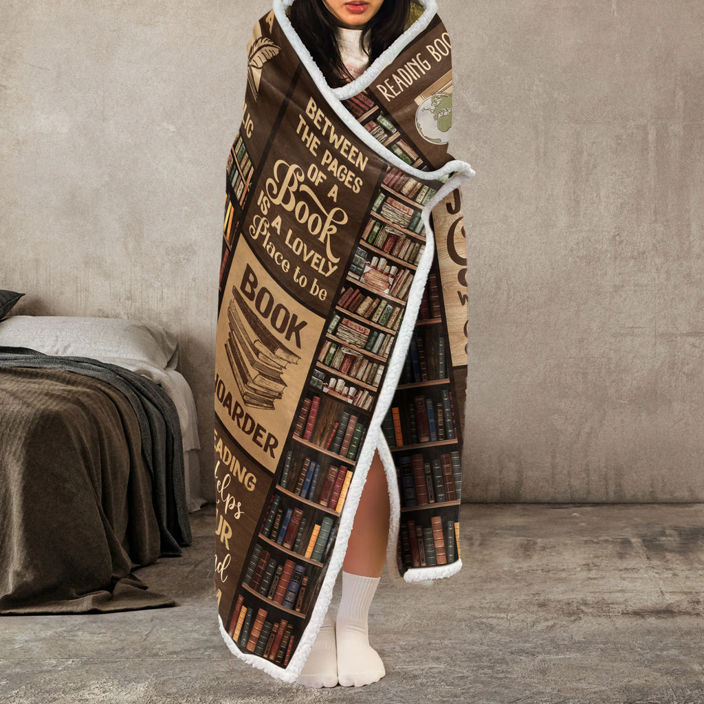 Reading Blanket Just A Girl Who Loves Books - Personalized Wearable Blanket Hoodie - Gift For Daughter