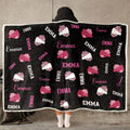Cheerleader Custom Name, Color - Personalized Wearable Blanket Hoodie