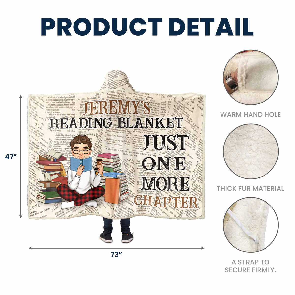 For Him - My Reading Blanket - Personalized Wearable Blanket Hoodie